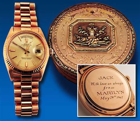 jfk rolex marilyn monroe|Marilyn Monroe gold watch.